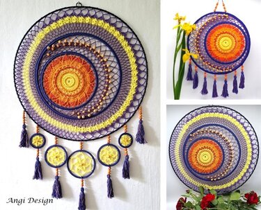 Mandala / Traumfänger "SonneMondSterne" Häkelanleitung