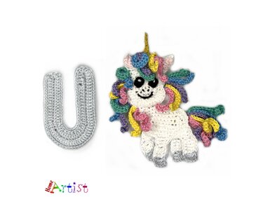 Crochet Animal Alphabet U Unicorn