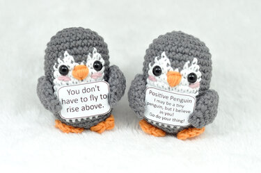 Crochet Pattern Penguin with Sweet Quote