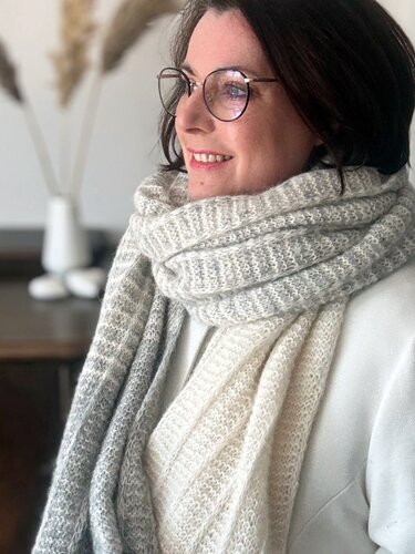 Strickanleitung Schal-Stola  "Licht und Schatten" 1 Anleitung- 4 Varianten