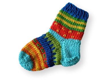Babysocken Strickanleitung kunterbunt in 3 Größen