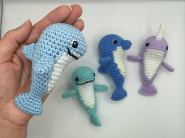 Baby shark - 3 in 1 crochet pattern (dolphin, narwhal) by NiggyArts