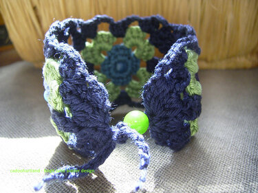 Schmuck häkeln, "HAPPY GRANNY", Set Halskette, Armband, modisch, trendy