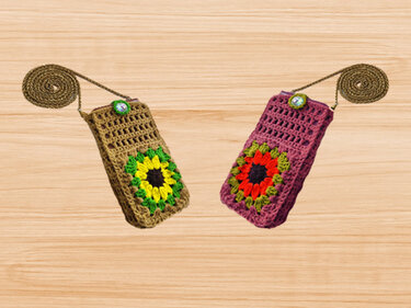 Crochet phone bag with pocket Pattern