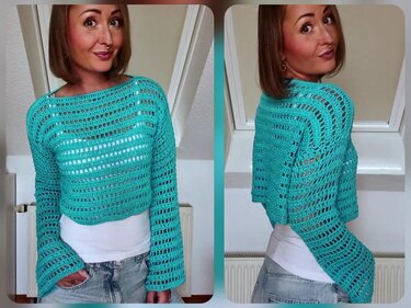 Pullover Strandliebe häkeln Häkelpullover