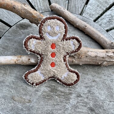 Abschminkpad Pfefferkuchenmann Stickdatei ITH 10x10 cm - Sticken