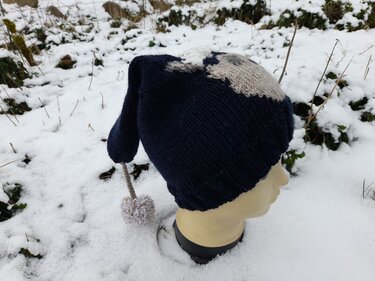 Zipfelmütze mit Alpaka Motiv , Strickanleitung