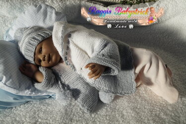 Strickanleitung für Baby's u. Reborns 3-teilig Modell Karin Gr. 50 - 56 - Bild 8