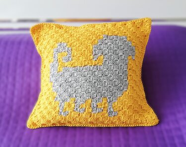 Anleitung Kissen mit Mopsmotiv - Häkeln