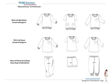 Pattern Children's Pyjamas Anna + Rüdiger for sewing beginners