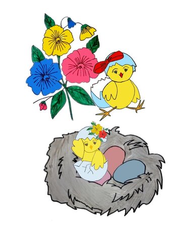 Cute chickens clipart, 9 format PNG, chickens clipart - Crafts
