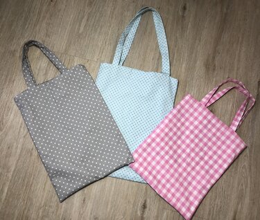 Anleitung DIY Stofftasche / Einkaufsbeutel passend zur Lesetasche - Nähen