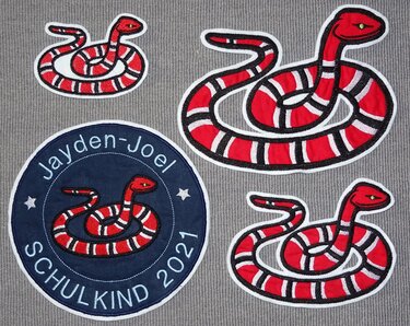 Schlange Giftschlage Stickdatei von 8 bis 26cm - Bild 4