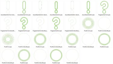 Punkt Fragezeichen und Ausrufezeichen Stickdatei - Sticken