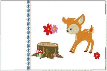 Reh Stickdatei inkl. Taschenbild und ITH Kissen - Sticken