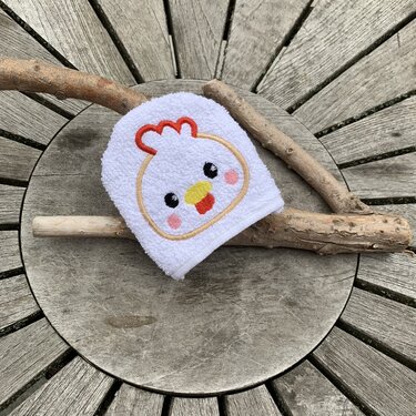 Huhn-Waschlappen Stickdatei  ITH 10x10 - Sticken