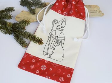 Stickdatei Nikolaus heiliger Nikolaus Redwork SET - Sticken