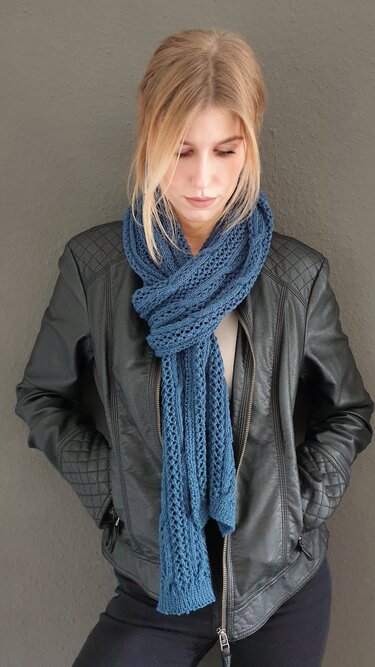 193 Strickanleitung Schal Loch Zopf Romina - Bild 6