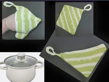 Topflappen mit Eingriff - Häkeln