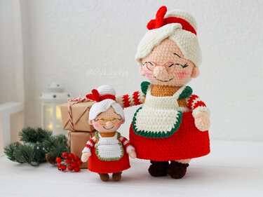 Mrs. Claus Crochet Pattern (Santa wifey, Granny Clause) Amigurumi