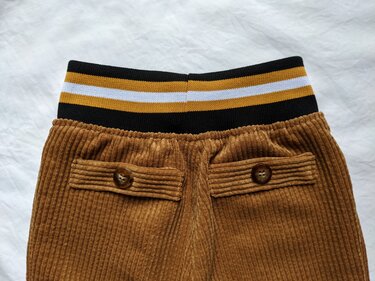 Schnitt + Nähanleitung Hose mit Taschen und Strickbund Gr.62-128