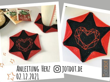 Weihnachtsstern Untersetzer X-Mas STAR Schnittmuster + Anleitung - Nähen