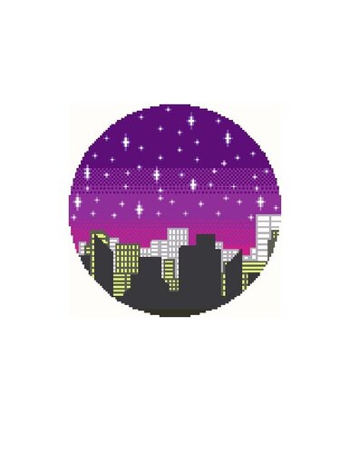 Häkelmuster *Stadt bei Nacht* Grafik für C2C Decke - Häkeln