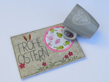 ITH Stickdatei Ostern SET Mugrug Wunscherfüller Schokohülle - Sticken