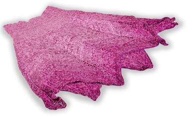 pink meliertes gestricktes Dreieckstuch mit gezacktem Saum