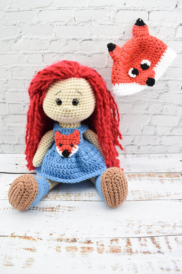 Crochet amigurumi fox doll pattern
