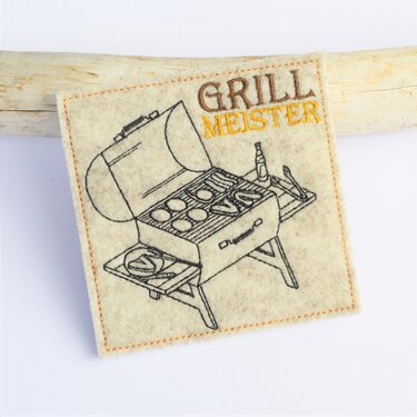 Stickdatei Grill Männer Untersetzer ITH Stickdatei 10x10cm - Sticken