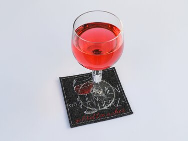Stickdatei Wein Untersetzer ITH 10x10cm - Sticken