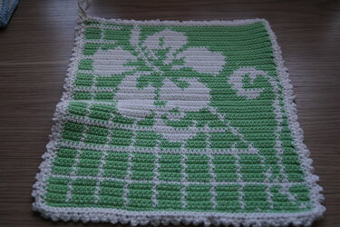 Topflappen Hibikusblüte Tapestry Häkelei - Häkeln