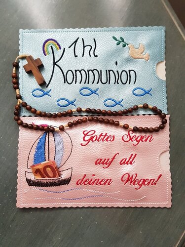 Stickdatei Kommunion ITH Schokohülle SET - Sticken