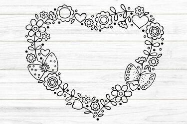 Ostern Blumenherz Plotterdatei SVG DXF FCM - Plotting