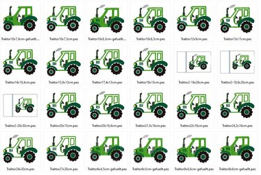 Traktor Stickdatei alle Größen inkl. Kissen ITH 2 - Sticken