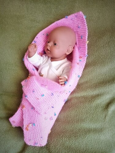 Strickanleitung Babydecke  80x80cm + Puppendecke 50x50 cm - Bild 5