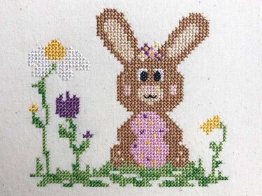 Zählvorlage Kreuzstich: Osterhasen Finn und Lotti - Sticken