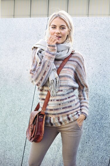 Häkelanleitung: GEHÄKELTER PULLOVER MIT BATWING-ÄRMELN - Bild 2
