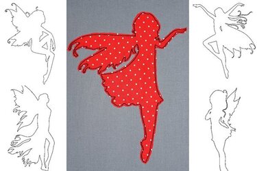 Fee Elfe Doodle Stickdatei 10 Motive in 6 Größen - Sticken