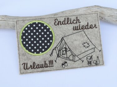 Stickdatei Mugrug Zelt Camping - Sticken