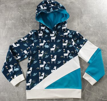 Pia – Kinderhoodie mit Teilungsnähten & Kapuze (Gr. 86–158, A4+A0) - Nähen