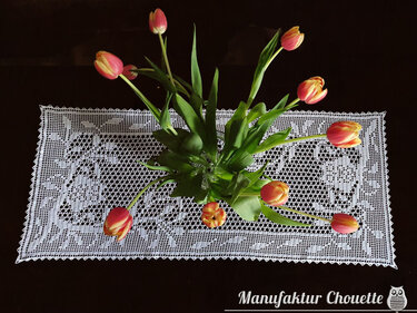 Tischläufer "Eulen" - Eulenkollektion - Häkeln