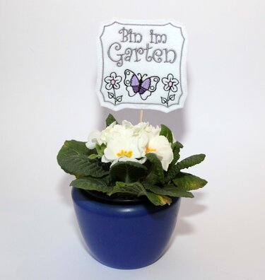 Stickdatei ITH Türschilder Blumenstecker Garten Home - Sticken