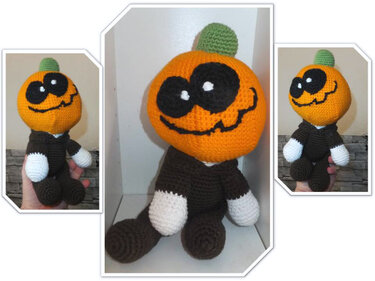 fröhlicher Kürbis Halloween Amigurumi - Häkeln