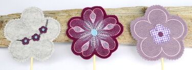 ITH Blumenstecker Blumen 10x10cm - Sticken