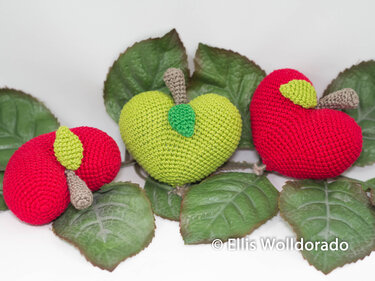 kleine Herz-Äpfel, Häkelanleitung