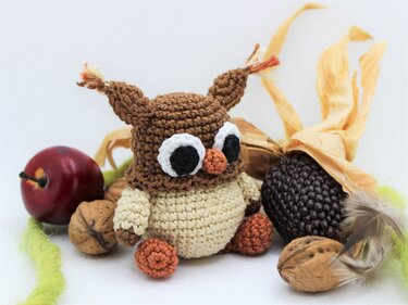 Häkelanleitung für Baby-Eule Edda