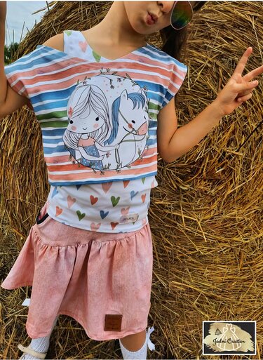 HOT CROP TOP Shirt mit Top Gr. 98 - 164 - Nähen