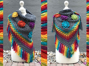 DreieckTuch "Sateenkaari" ...auch für Anfänger geeignet! - Häkeln